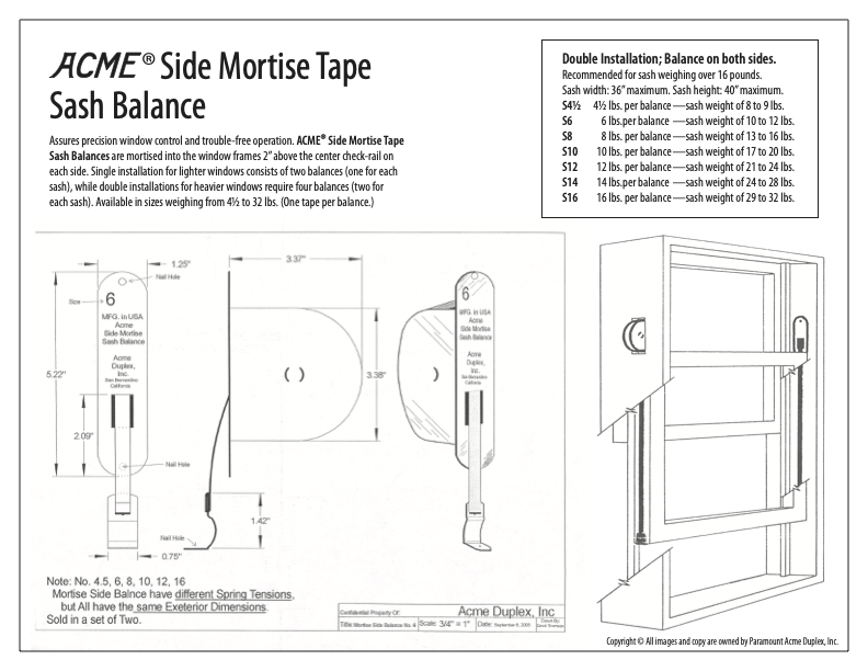 ACME Side Mortise Tape